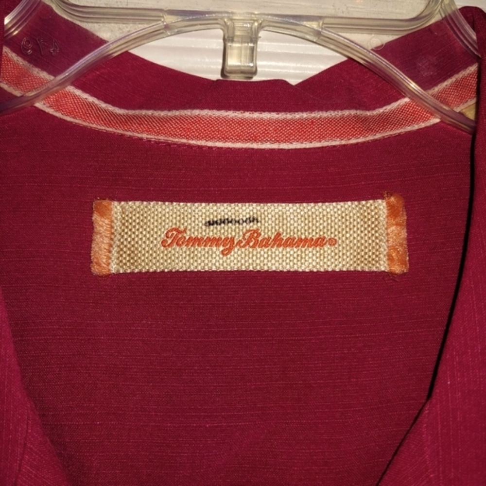 Tommy Bahama 100% Silk Sport Shirt Men's Large - Picture 2 of 5